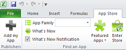 App Store in Microsoft Excel ribbon App Store in Microsoft Excel ribbon
