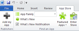App Store in Microsoft Word ribbon App Store in Microsoft Word ribbon
